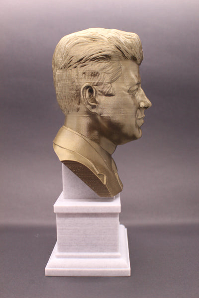 John F. Kennedy, 35th US President, Sculpture Bust on Box Plinth