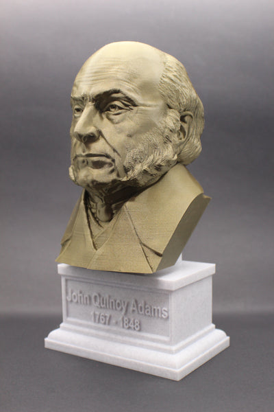 John Quincy Adams, 6th US President, Sculpture Bust on Box Plinth