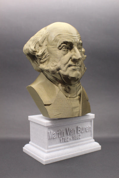 Martin Van Buren, 8th US President, Sculpture Bust on Box Plinth