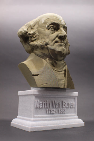 Martin Van Buren, 8th US President, Sculpture Bust on Box Plinth