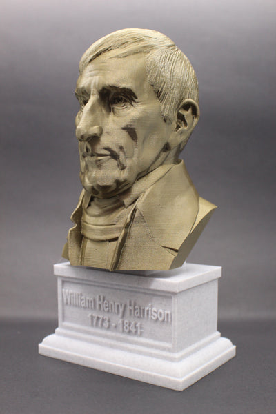 William Henry Harrison, 9th US President, Sculpture Bust on Box Plinth