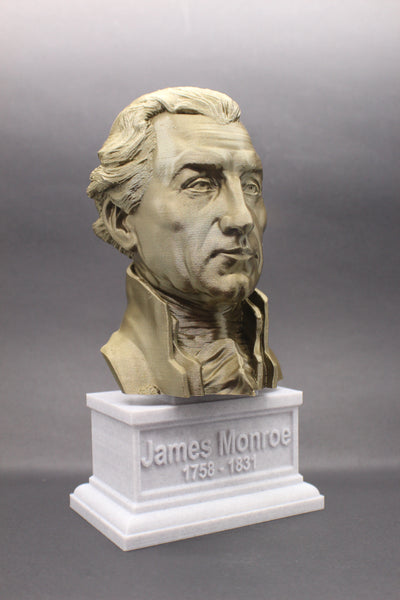 James Monroe, 5th US President, Sculpture Bust on Box Plinth