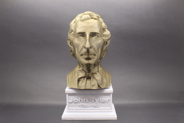 John Tyler, 10th US President, Sculpture Bust on Box Plinth