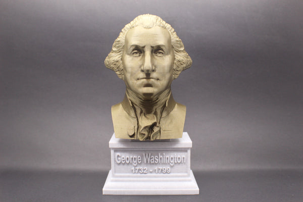 George Washington, 1st US President, Sculpture Bust on Box Plinth