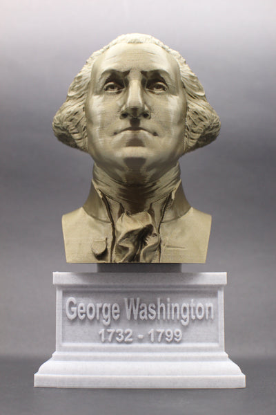George Washington, 1st US President, Sculpture Bust on Box Plinth