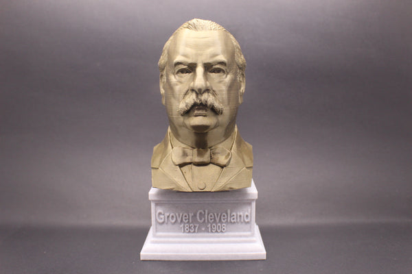 Grover Cleveland, 22nd US President, Sculpture Bust on Box Plinth