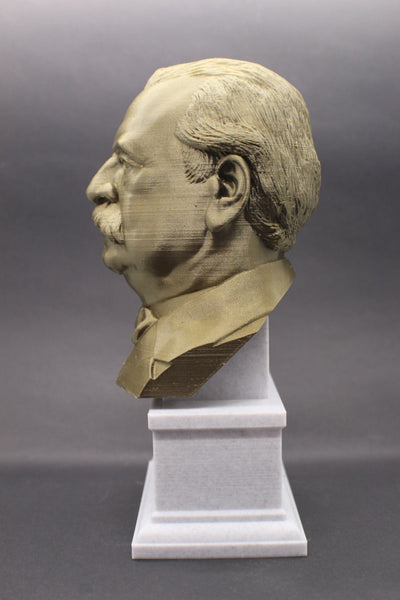 Grover Cleveland, 22nd US President, Sculpture Bust on Box Plinth
