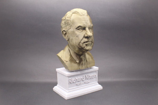 Richard Nixon, 37th US President, Sculpture Bust on Box Plinth