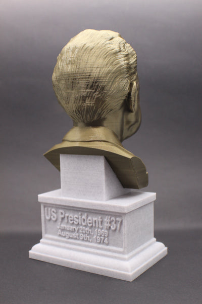 Richard Nixon, 37th US President, Sculpture Bust on Box Plinth