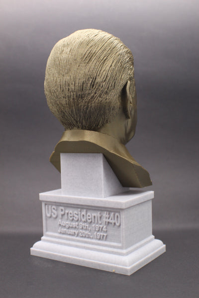 Gerald Ford, 38th US President, Sculpture Bust on Box Plinth