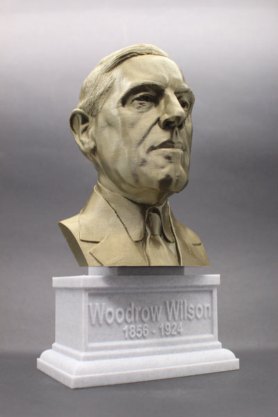 Woodrow Wilson, 28th US President, Sculpture Bust on Box Plinth