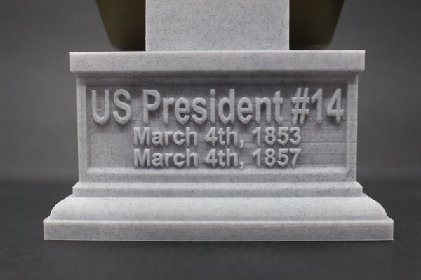 Franklin Pierce, 14th US President, Sculpture Bust on Box Plinth