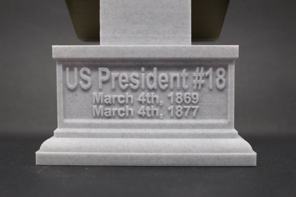 Ulysses S. Grant, 18th US President, Sculpture Bust on Box Plinth