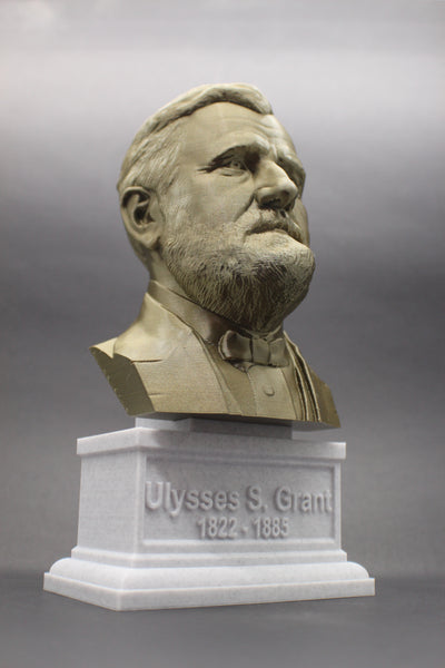 Ulysses S. Grant, 18th US President, Sculpture Bust on Box Plinth