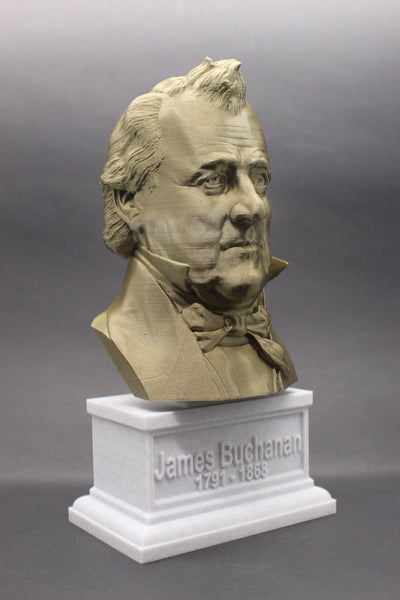James Buchanan, 15th US President, Sculpture Bust on Box Plinth
