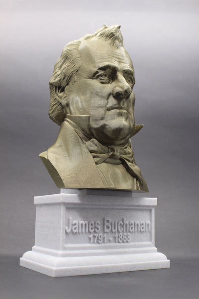 James Buchanan, 15th US President, Sculpture Bust on Box Plinth