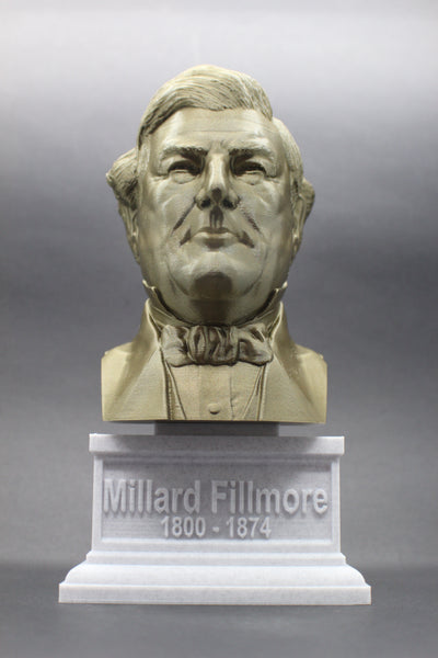Millard Fillmore, 13th US President, Sculpture Bust on Box Plinth