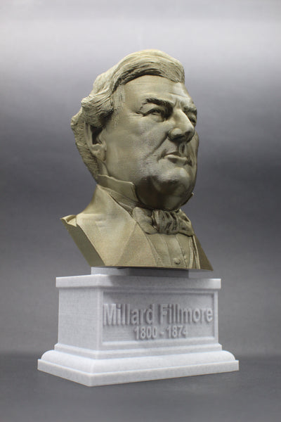 Millard Fillmore, 13th US President, Sculpture Bust on Box Plinth