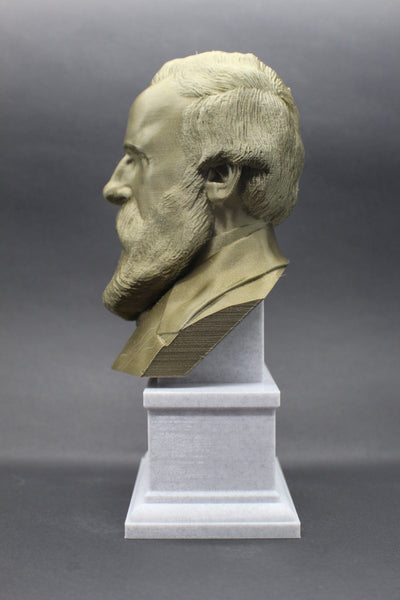 Rutherford B. Hayes, 19th US President, Sculpture Bust on Box Plinth