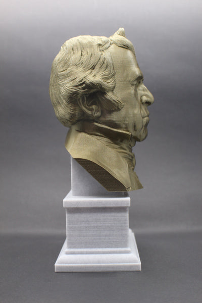 Zachary Taylor, 12th US President, Sculpture Bust on Box Plinth