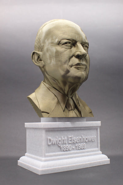 Dwight Eisenhower, 34th US President, Sculpture Bust on Box Plinth