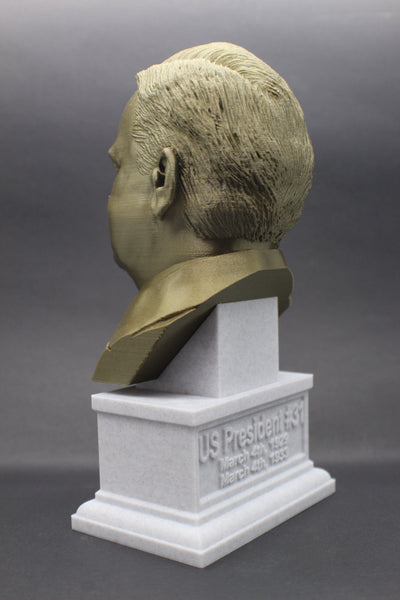 Herbert Hoover, 31st US President, Sculpture Bust on Box Plinth