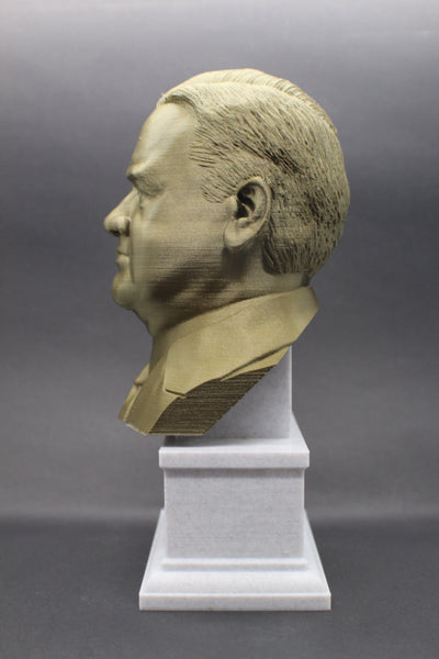 Herbert Hoover, 31st US President, Sculpture Bust on Box Plinth