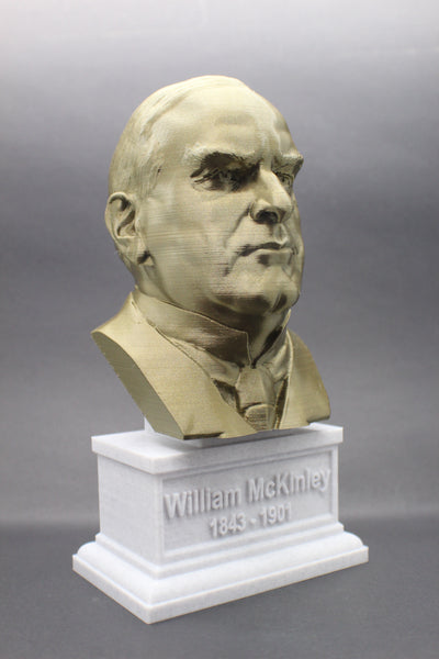 William McKinley, 25th US President, Sculpture Bust on Box Plinth