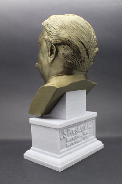 William Howard Taft, 27th US President, Sculpture Bust on Box Plinth
