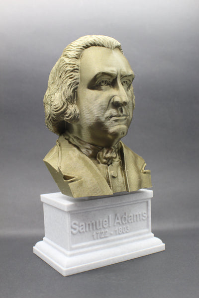 Samuel Adams USA Founding Father Sculpture Bust on Box Plinth
