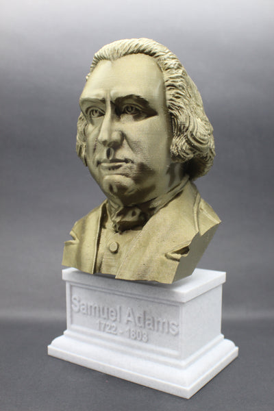 Samuel Adams USA Founding Father Sculpture Bust on Box Plinth