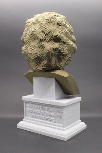 Jean-Jacques Rousseau Enlightenment Philosopher Sculpture Bust on Box Plinth
