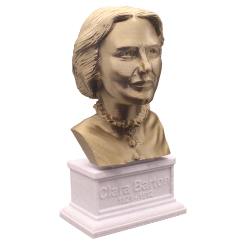 Clara Barton American Nurse Sculpture Bust on Box Plinth