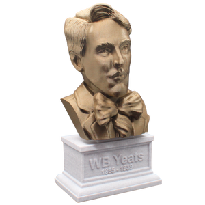 W.B. Yeats, Irish Poet, Sculpture Bust on Box Plinth