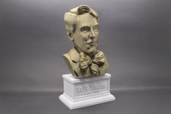W.B. Yeats, Irish Poet, Sculpture Bust on Box Plinth