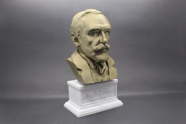 Joseph Conrad, Polish-British Writer, Sculpture Bust on Box Plinth
