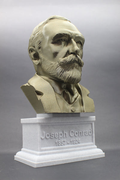 Joseph Conrad, Polish-British Writer, Sculpture Bust on Box Plinth