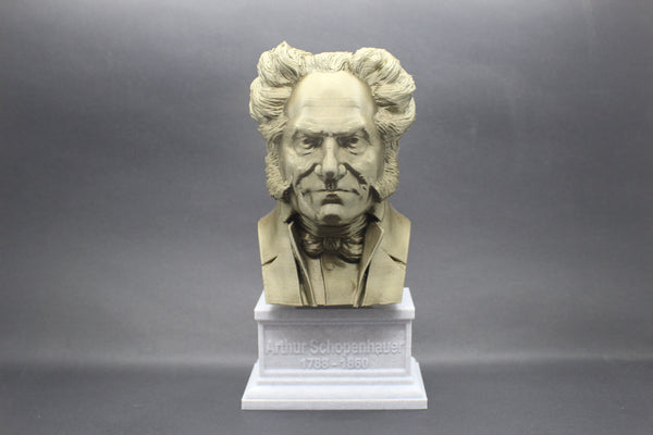 Arthur Schopenhauer German Philosopher Sculpture Bust on Box Plinth