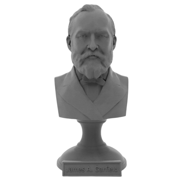 James A. Garfield, 20th US President, Sculpture Bust on Pedestal
