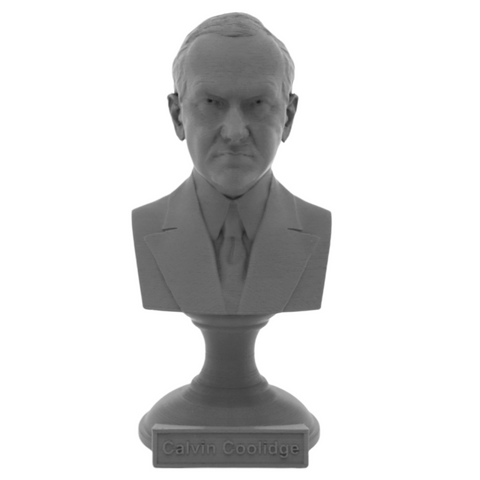 Calvin Coolidge, 30th US President, Sculpture Bust on Pedestal