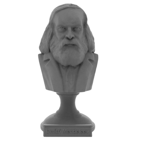 Dmitri Mendeleev Famous Russian Chemist and Inventor Sculpture Bust on Pedestal