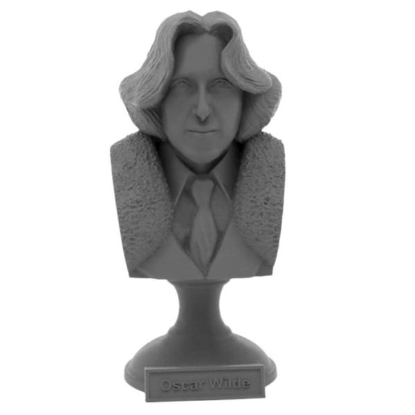 Oscar Wilde Irish Poet Sculpture Bust on Pedestal