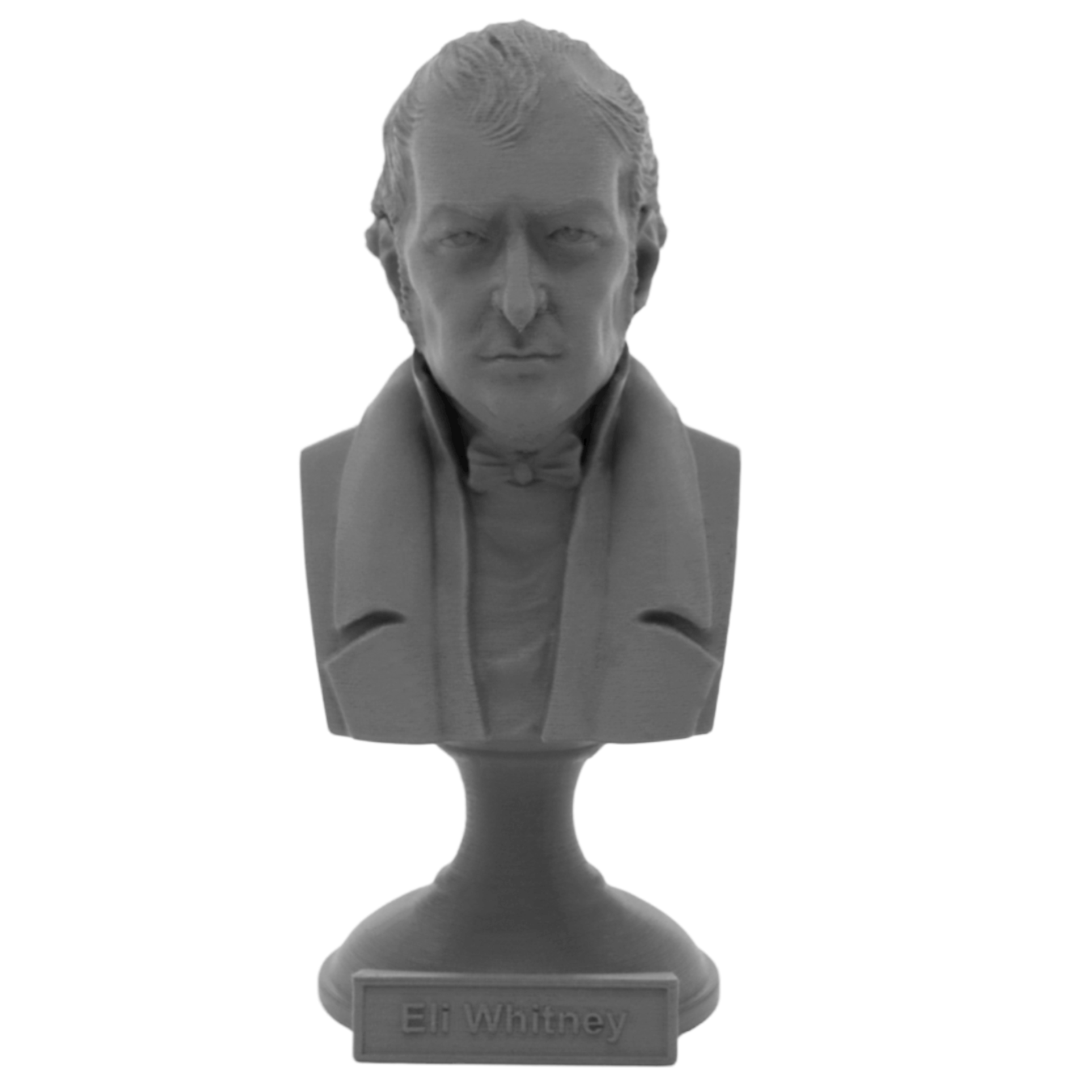 Eli Whitney Famous American Inventor Sculpture Bust on Pedestal