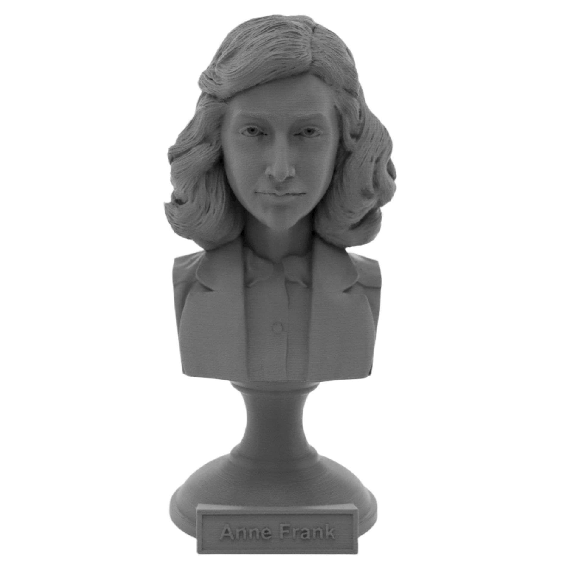 Anne Frank Famous Diairst Sculpture Bust on Pedestal