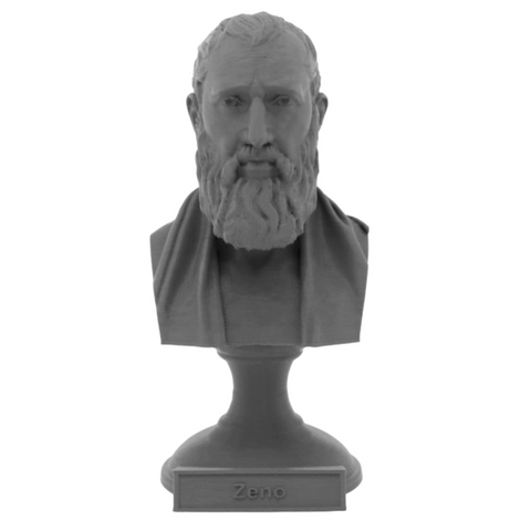 Zeno of Citium Greek Stoic Philosopher Sculpture Bust on Pedestal