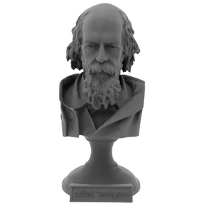 Alfred Lord Tennyson English Poet Laureate Sculpture Bust on Pedestal