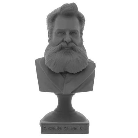 Alexander Graham Bell Famous American Inventor, Scientist, and Engineer Sculpture Bust on Pedestal