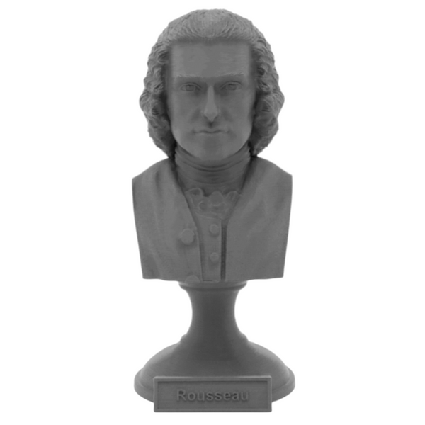Jean-Jacques Rousseau Enlightenment Philosopher Sculpture Bust on Pedestal