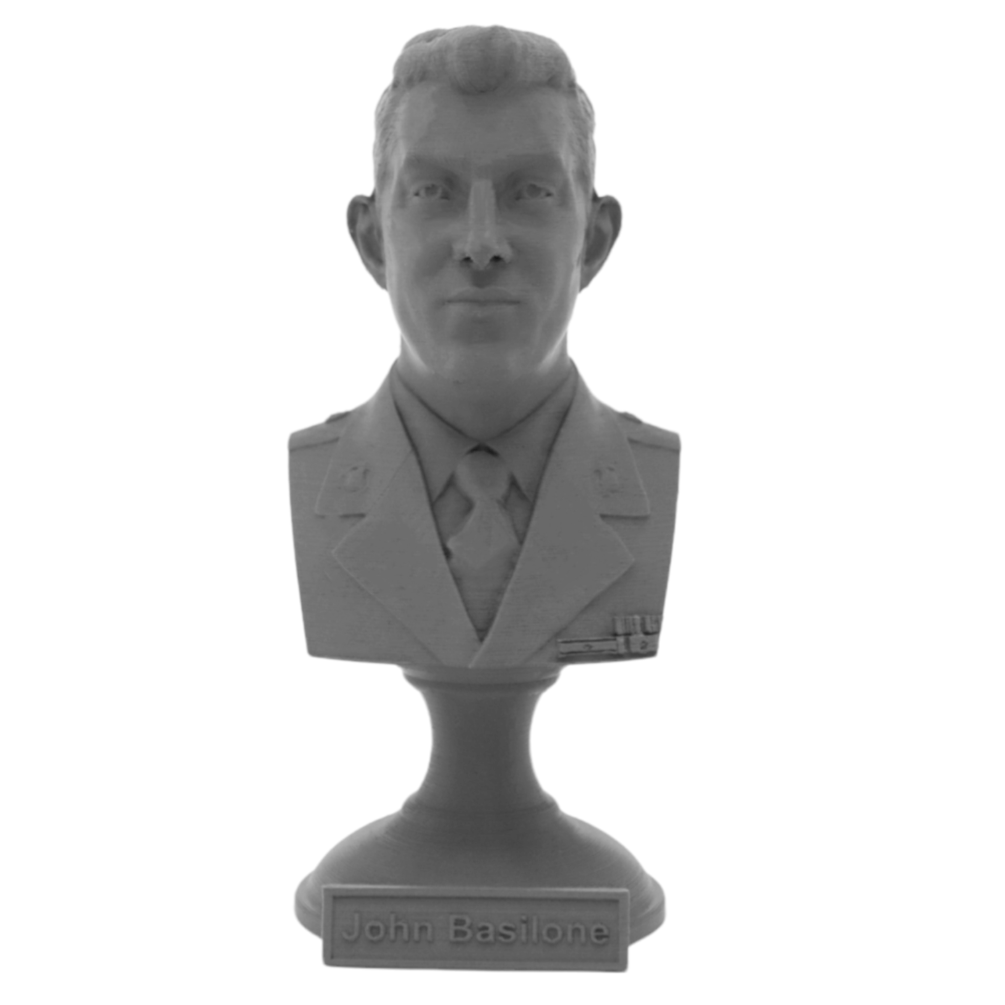 John Basilone US Marine Corps Medal of Honor Winner Sculpture Bust on Pedestal