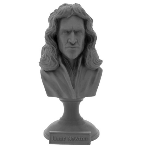 Isaac Newton Famous English Mathematician, Physicist and Astronomer Sculpture Bust on Pedestal